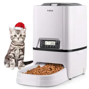 Alimentador automático para animais de estimação, alimentador com voz gravadora/tela lcd para cães e gatos