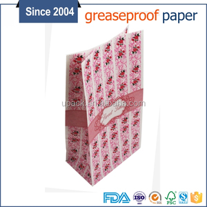 China precio de fábrica pink rose flower design bolsa de papel de regalo - Product Image 2