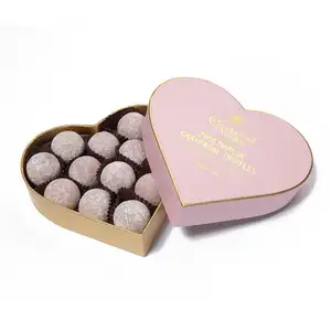 थोक रोमांटिक चॉकलेट पैकेजिंग बॉक्स खाली दिल के आकार का कागज चॉकलेट उपहार बॉक्स