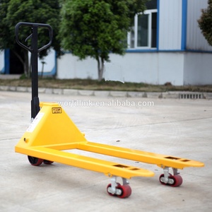 World Link Industrieel Gebruikt Sterke Structuur Hydraulische Handpallet <span class=keywords><strong>Trolley</strong></span> Rond Massief Staal Vierwielig - Product Image 3