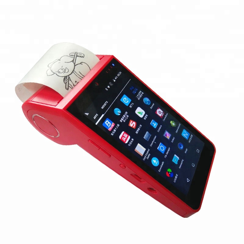 4G LTE Android Handheld Touch POS-Terminal mit Thermodrucker-Barcode-Scanner MSR ICR NFC PSAM-Karte in einem POS GC088B