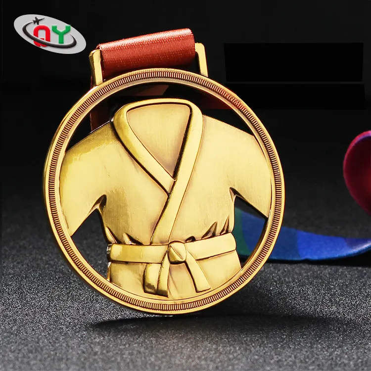 Diskon Besar Medali Olahraga Taekwondo Logam Kustom dengan Pita