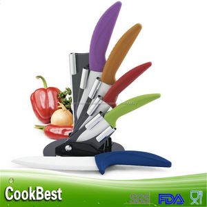 Prime coloré 5 PCS couleur en <span class=keywords><strong>céramique</strong></span> <span class=keywords><strong>lot</strong></span> couteaux de cuisine avec support acrylique - Product Image 1