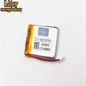 Connettore 1.25-<span class=keywords><strong>2</strong></span> P 603443 1000 mah 3.7 v Ricaricabile lipo batteria ai polimeri di ioni di li solare batteria al litio con PCM - Product Image 3