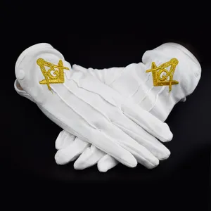 Cotton Gloves Where Buy Embroidery Design New Product Mason Cotton Glove 1pcs/pp Bag Kunshan US/EU Standard Lifeng White 23CM