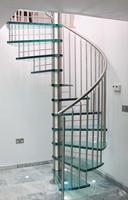 Marche en spirale, mobilier de maison moderne, escalier en fer forgé, spirale, d'intérieur