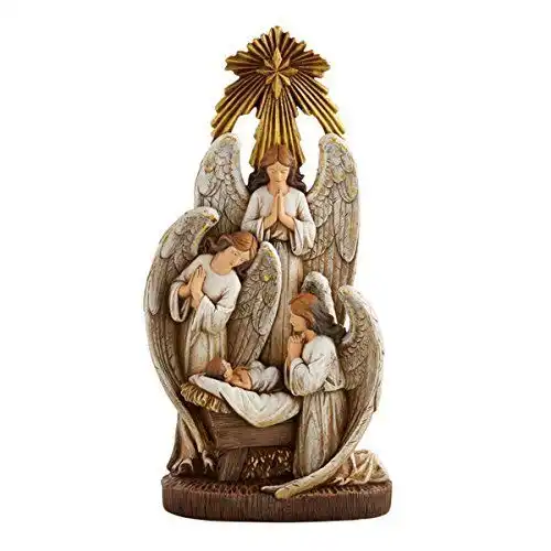 13 дюймов ангелы в обожании смолы Рождества фигурка статуи