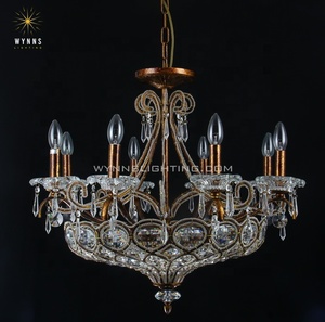 American Villa Design arrugginito lampada a sospensione in metallo decorazione Vintage lampadario di cristallo illuminazione E12 Base sospesa casa Hotel - Product Image 3
