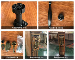 Armadio da <span class=keywords><strong>cucina</strong></span> in legno massello di colore scuro <span class=keywords><strong>con</strong></span> pittura oro - Product Image 4