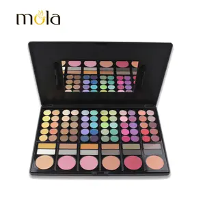 Paleta de sombra personalizada pro, conjunto de maquiagem 78 cores baratas + 6 blush para beleza