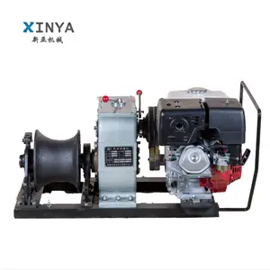 Wholesale Gasoline Powered Portable Winch 5Ton Petrol Engine Cable Powered Winch Driven By Belt