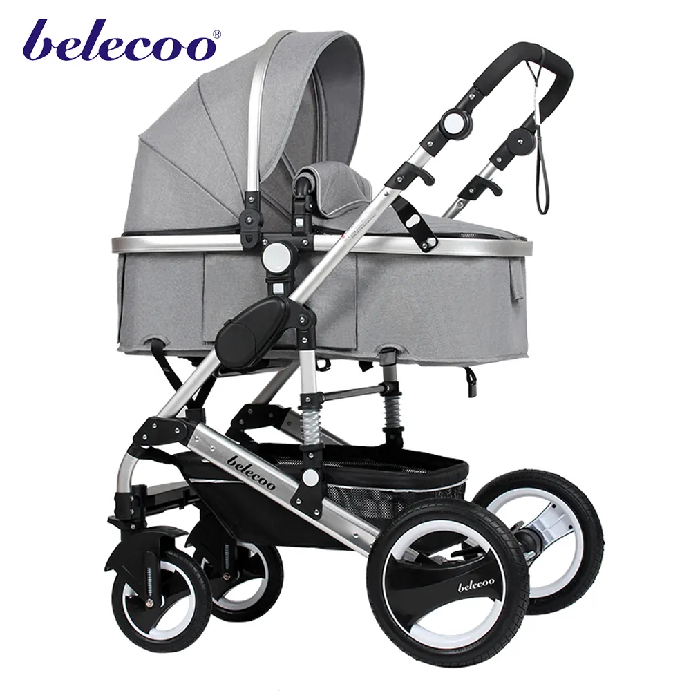 Belecoo bebek arabası 3 in 1 üretimi bebek pram 3 in 1 bebek taşıyıcı keten kumaş 535-Q3