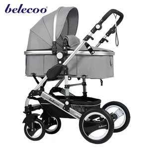 Belecoo baby stroller 3 in 1 manufacture baby pram 3 in 1baby carrier Linen fabric 535-Q3