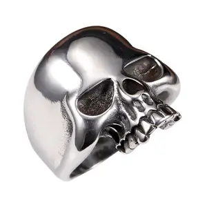 Anel de prata e metal para homens, anel de motociclista de aço inoxidável, 2019