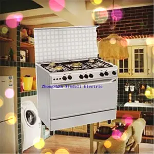 90x60 Free Standing cooker with oven halogen cooking five burner for kitchen