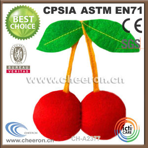 Las cosas más limpias <span class=keywords><strong>de</strong></span> color rojo cereza <span class=keywords><strong>de</strong></span> la felpa, forma <span class=keywords><strong>de</strong></span> la fruta <span class=keywords><strong>de</strong></span> la felpa juguetes - Product Image 1
