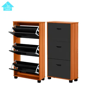 estante rack de módem Suppliers-Zapatero alto de estilo Simple, armario de almacenamiento para zapatos, personalizado, chino, 3 niveles, diseño de madera, muebles modernos para sala de estar