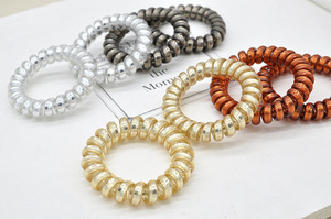 100 pièces/lot, élastique à cheveux en métal punk <span class=keywords><strong>de</strong></span> haute qualité, <span class=keywords><strong>fil</strong></span> téléphonique enroulé, élastique à cheveux <span class=keywords><strong>de</strong></span> 5 cm, bandeau pour cheveux, porte-queue <span class=keywords><strong>de</strong></span> cheval, <span class=keywords><strong>bracelet</strong></span> - Product Image 6