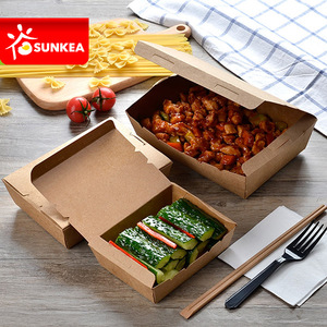 Caixa de papel de alimento tek kullanımlık take away kraft gıda ambalajı - Product Image 2