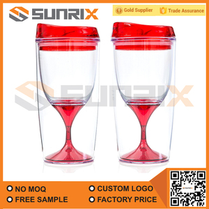 Personnalisé <span class=keywords><strong>250</strong></span> <span class=keywords><strong>ml</strong></span> à <span class=keywords><strong>double</strong></span> <span class=keywords><strong>paroi</strong></span> en plastique <span class=keywords><strong>verre</strong></span> à vin tasses - Product Image 1
