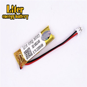 Plug 2.0-2 P 3.7 V 501240 220 mah small Rechargeable lipo battery with CE, UL, for bluetooth headset - Product Image 3