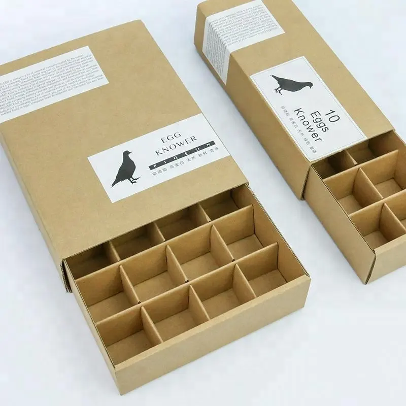 Custom rectangular brown paper bird eggs box