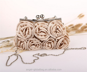 Di lusso <span class=keywords><strong>elegante</strong></span> raso bianco rosa fiori da sposa borse da sera da sposa matrimonio bianco <span class=keywords><strong>pochette</strong></span> da <span class=keywords><strong>donna</strong></span> - Product Image 4