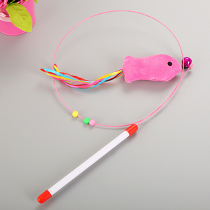 Giocattoli Interattivi per Gatti: Bacchetta Teaser in Acciaio Inossidabile con Piuma e Topo per la Pesca del Pesce Gatto - Forniture all'Ingrosso - Product Image 4