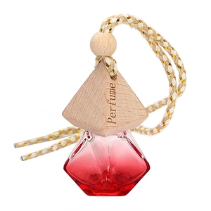 Botella difusora de ambientador de aire de vidrio vacío de 5ml, Perfume de coche de aromaterapia con corcho de madera colgante, embalaje de venta a granel - Product Image 2