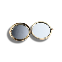 Petits miroirs compacts ronds Miroirs de poche compacts pliants en métal plaqué or