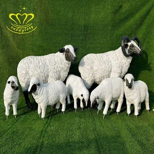 Statues de pelouse de jardin extérieur élégant en résine de fibre de verre artisanat Sculpture d'art religieux fée musique <span class=keywords><strong>chèvre</strong></span> mouton Design pour parc - Product Image 6