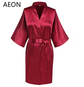Batas Kimono de fiesta de <span class=keywords><strong>boda</strong></span> de dama de honor de estilo corto sencillo para mujer, 30 colores disponibles para regalo de dama de honor - Product Image 2