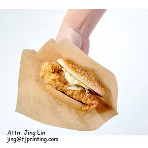 Kantong Burger Openning Kertas Kraft Mengkilap