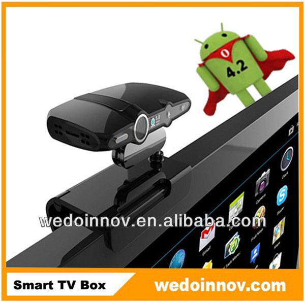 Android 2013 4.2 de doble núcleo smart tv caja con cámara y micrófono skype para video conferencia