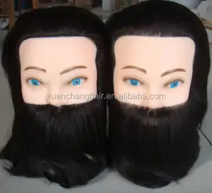 Tête de mannequin de formation 12 \ "à <span class=keywords><strong>prix</strong></span> d'usine avec mannequin de moustache masculine de cheveux brésiliens - Product Image 1