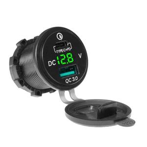 Étanche <span class=keywords><strong>12V</strong></span> 24V Type C PD QC 3.0 <span class=keywords><strong>USB</strong></span> chargeur de <span class=keywords><strong>voiture</strong></span> LED voltmètre <span class=keywords><strong>adaptateur</strong></span> secteur pour téléphone intelligent tablette bateau moto - Product Image 5