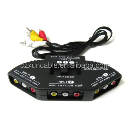 3 Port AV switcher RCA Selector Switch 3 in 1 AV Switch For Video Audio