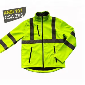 Jaket Kuning Produk Keamanan Pria Cangkang Lembut Hi Vis