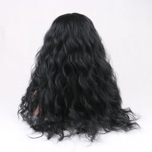 Color Loose Wavy Synthetic <strong>Wigs</strong> Front <strong>Wigs</strong> for Black Trendy L Part Glueless Synthetic Lace Women Wholesale Natural Black Long - Product Image 2
