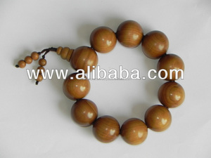 Pulsera de cuentas de sándalo redondas talladas religiosas para uso espiritual Cuentas de madera Premium - Product Image 2