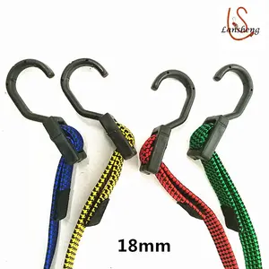 Safe And Non-toxic 18mm High Strength Colorful Elastic Rubber Rope With Plastic Hook