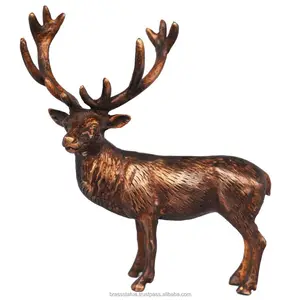 Статуя оленя, латунь, металл, рождественский подарок, фигурка животного