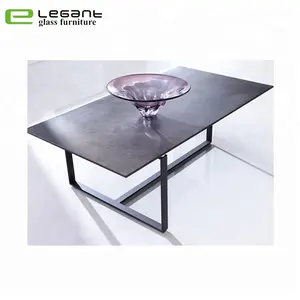 Steen Geschilderd Gehard Glas Centrum Tafel Met Iron Base