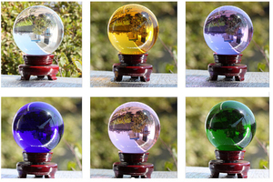 Esfera <span class=keywords><strong>de</strong></span> Cristal Brillante Azul Oscuro <span class=keywords><strong>de</strong></span> 150 mm, Bola <span class=keywords><strong>de</strong></span> Cristal Fengshui con Base <span class=keywords><strong>de</strong></span> Madera Extraíble, Atrae la Buena Suerte - Product Image 2