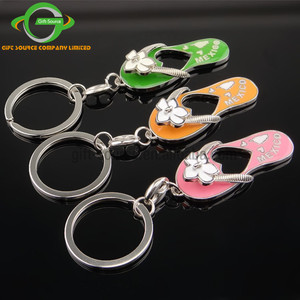 Multi-functional creative lovely metal bottle opener slippers shoe sneaker keychain/funny bottle opener key chain