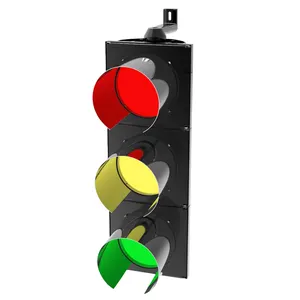 2 feux de signalisation led 12v 24v, éclairage de circulation pour les allées, avec visière et support, 200mm, rouge, jaune et vert