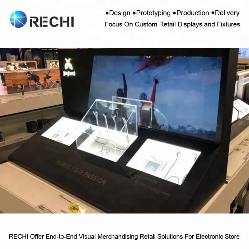 RECHI تخصيص شاشة عرض تفاعلية كشك للإلكترونيات الاستهلاكية لجذب العملاء لتجربة البضائع