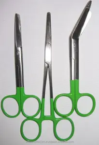 Набор больничных ножниц и щипцов с зеленым порошковым покрытием