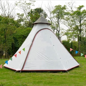 Tente de camping à double couche pour 4 personnes, 4 saisons, vente en gros, tente pyramidale de plein air, tente <span class=keywords><strong>tipi</strong></span> à cadre en A, tente pour adultes - Product Image 5