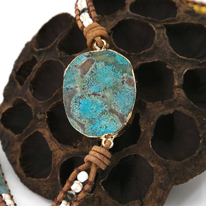 Unique Mixed Natural Stones Ocean Jasper Charm Wrap <strong>Bracelets</strong> Handmade Boho <strong>Healing</strong> <strong>Bracelet</strong> Women Leather <strong>Bracelet</strong> - Product Image 6